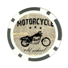 Motorcycle Old School Poker Chip Card Guard by Valentinaart