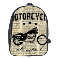 Motorcycle Old School School Bags(large)  by Valentinaart