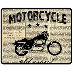 Motorcycle Old School Fleece Blanket (medium)  by Valentinaart