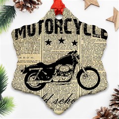 Motorcycle Old School Snowflake Ornament (two Sides) by Valentinaart