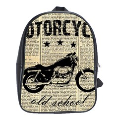 Motorcycle Old School School Bags (xl)  by Valentinaart