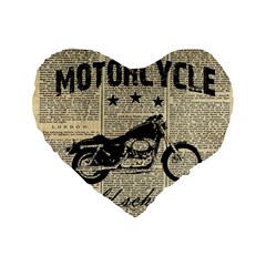 Motorcycle Old School Standard 16  Premium Flano Heart Shape Cushions by Valentinaart