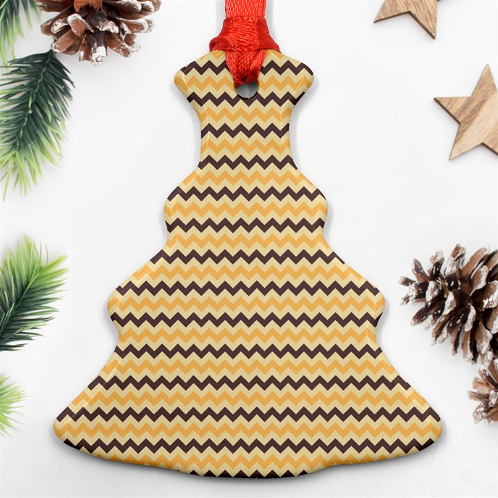 Colored Zig Zag Christmas Tree Ornament (Two Sides)