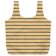 Colored Zig Zag Full Print Recycle Bags (l)  by Colorfulart23