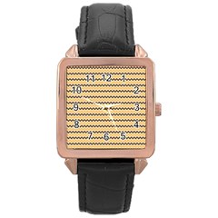 Colored Zig Zag Rose Gold Leather Watch  by Colorfulart23