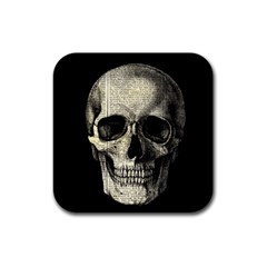 Newspaper Skull Rubber Square Coaster (4 Pack)  by Valentinaart