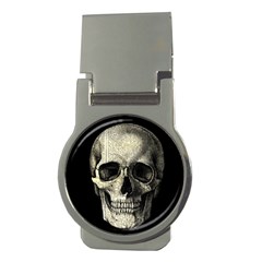 Newspaper Skull Money Clips (round)  by Valentinaart