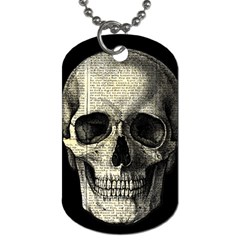 Newspaper Skull Dog Tag (one Side) by Valentinaart