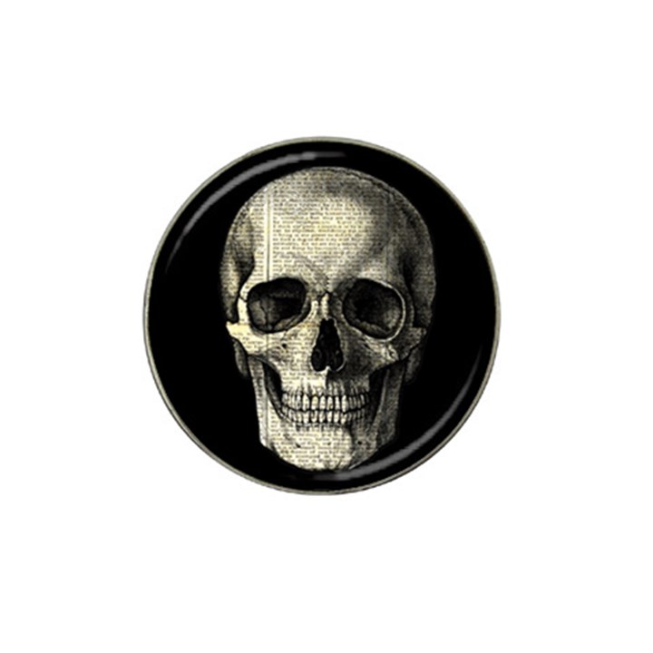 Newspaper skull Hat Clip Ball Marker