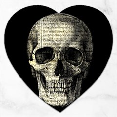 Newspaper Skull Jigsaw Puzzle (heart) by Valentinaart