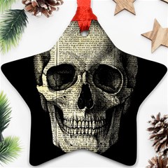 Newspaper Skull Star Ornament (two Sides) by Valentinaart