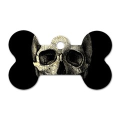 Newspaper Skull Dog Tag Bone (two Sides) by Valentinaart