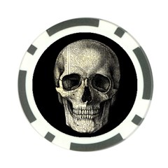 Newspaper Skull Poker Chip Card Guard by Valentinaart