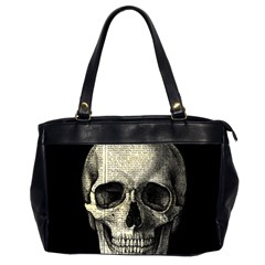 Newspaper Skull Office Handbags (2 Sides)  by Valentinaart