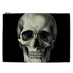 Newspaper Skull Cosmetic Bag (xxl)  by Valentinaart