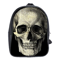 Newspaper Skull School Bags (xl)  by Valentinaart