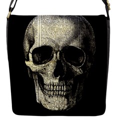 Newspaper Skull Flap Messenger Bag (s) by Valentinaart