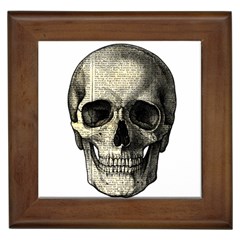 Newspaper Skull Framed Tiles by Valentinaart