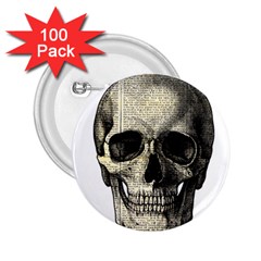 Newspaper Skull 2 25  Buttons (100 Pack)  by Valentinaart