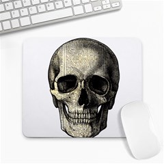 Newspaper Skull Large Mousepads by Valentinaart