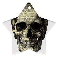 Newspaper Skull Star Ornament (two Sides) by Valentinaart