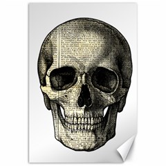 Newspaper Skull Canvas 20  X 30   by Valentinaart