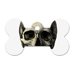 Newspaper Skull Dog Tag Bone (two Sides) by Valentinaart