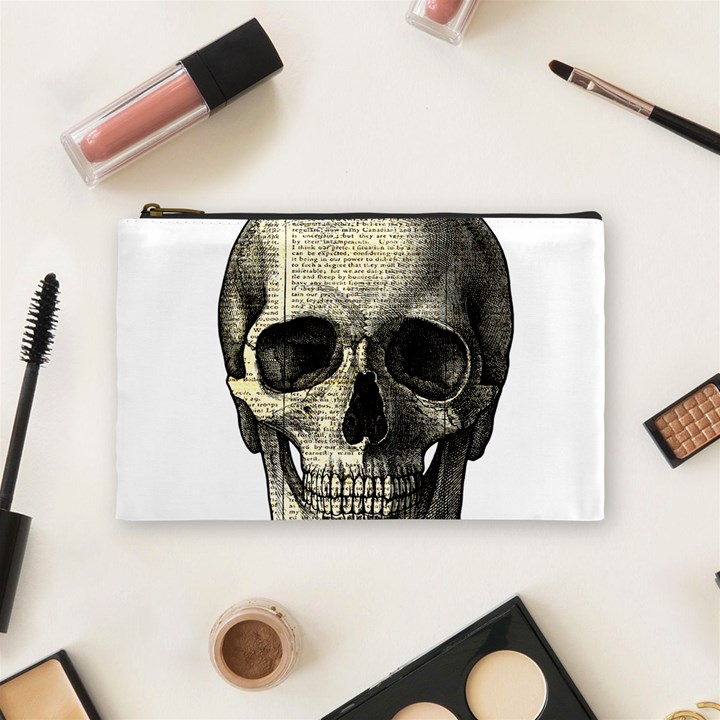 Newspaper skull Cosmetic Bag (Medium) 