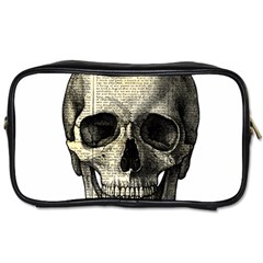 Newspaper Skull Toiletries Bags 2-side by Valentinaart