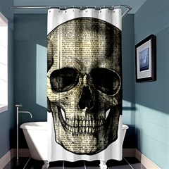 Newspaper Skull Shower Curtain 36  X 72  (stall)  by Valentinaart