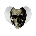 Newspaper skull Standard 16  Premium Heart Shape Cushions Back