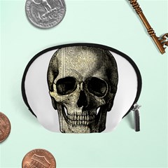 Newspaper Skull Accessory Pouches (small)  by Valentinaart