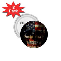 American Flag Skull 1 75  Buttons (10 Pack) by Valentinaart