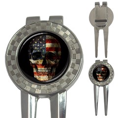 American Flag Skull 3-in-1 Golf Divots by Valentinaart