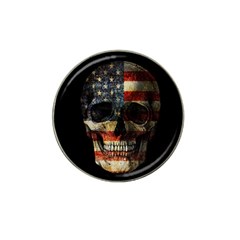 American Flag Skull Hat Clip Ball Marker (10 Pack) by Valentinaart