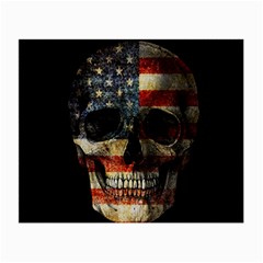 American Flag Skull Small Glasses Cloth by Valentinaart