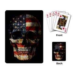 American Flag Skull Playing Card by Valentinaart