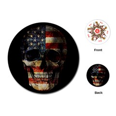 American Flag Skull Playing Cards (round)  by Valentinaart