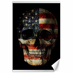 American Flag Skull Canvas 20  X 30   by Valentinaart