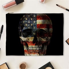 American Flag Skull Cosmetic Bag (xl) by Valentinaart