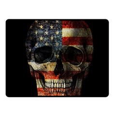 American Flag Skull Fleece Blanket (small) by Valentinaart