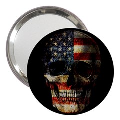 American Flag Skull 3  Handbag Mirrors by Valentinaart