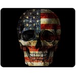 American flag skull Double Sided Fleece Blanket (Medium)  58.8 x47.4  Blanket Front