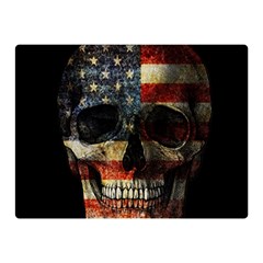 American Flag Skull Double Sided Flano Blanket (mini)  by Valentinaart