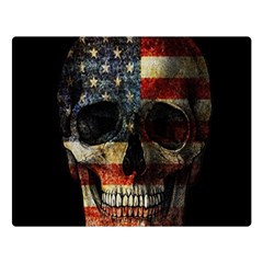 American Flag Skull Double Sided Flano Blanket (large)  by Valentinaart