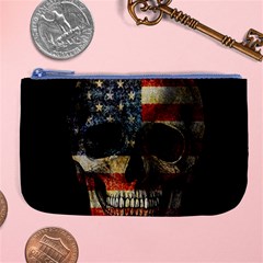 American Flag Skull Large Coin Purse by Valentinaart