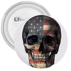 American Flag Skull 3  Buttons by Valentinaart