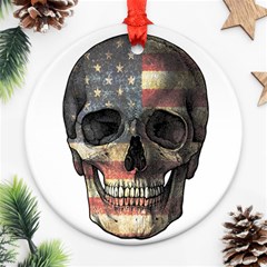 American Flag Skull Ornament (round) by Valentinaart