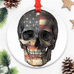 American flag skull Ornament (Round) Front