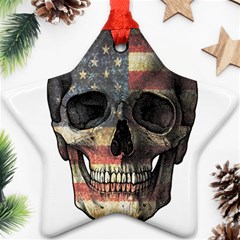 American Flag Skull Ornament (star) by Valentinaart